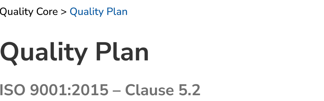 Quality Plan 3