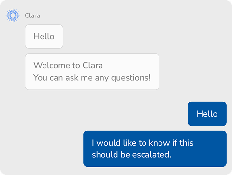 Clara chat conversation card