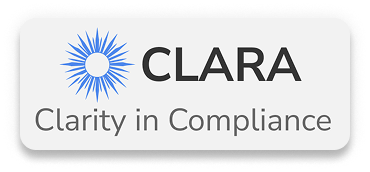 Clara clarity in compliance logo card