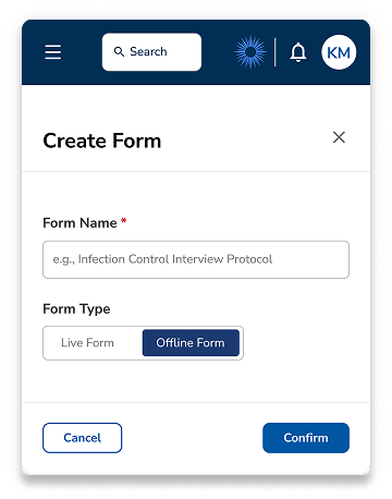 Create form modal