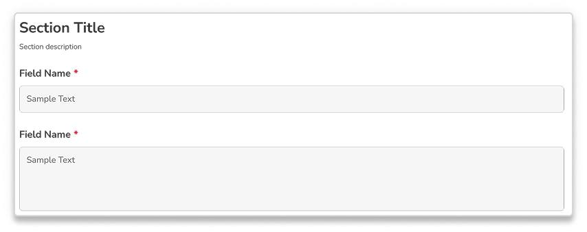 Custom form section fields