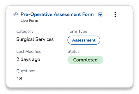 Custom forms submission card