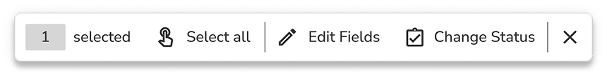 Bulk actions toolbar