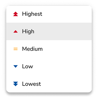 Priority dropdown