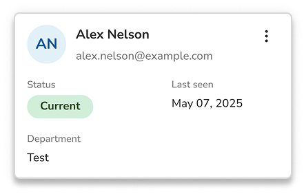 Staff profile credential card
