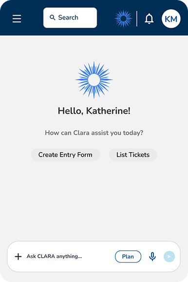 Clara assistant panel