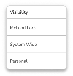 Visibility dropdown